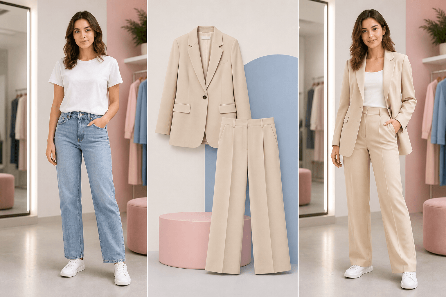 Virtual try-on clothes workflow with person photo, garment reference, and preview result